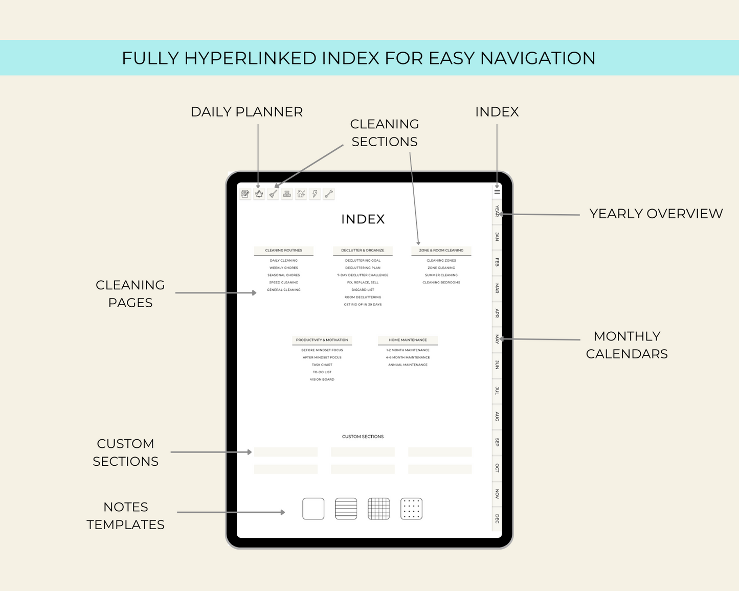 Cleaning & Organization Digital Planner