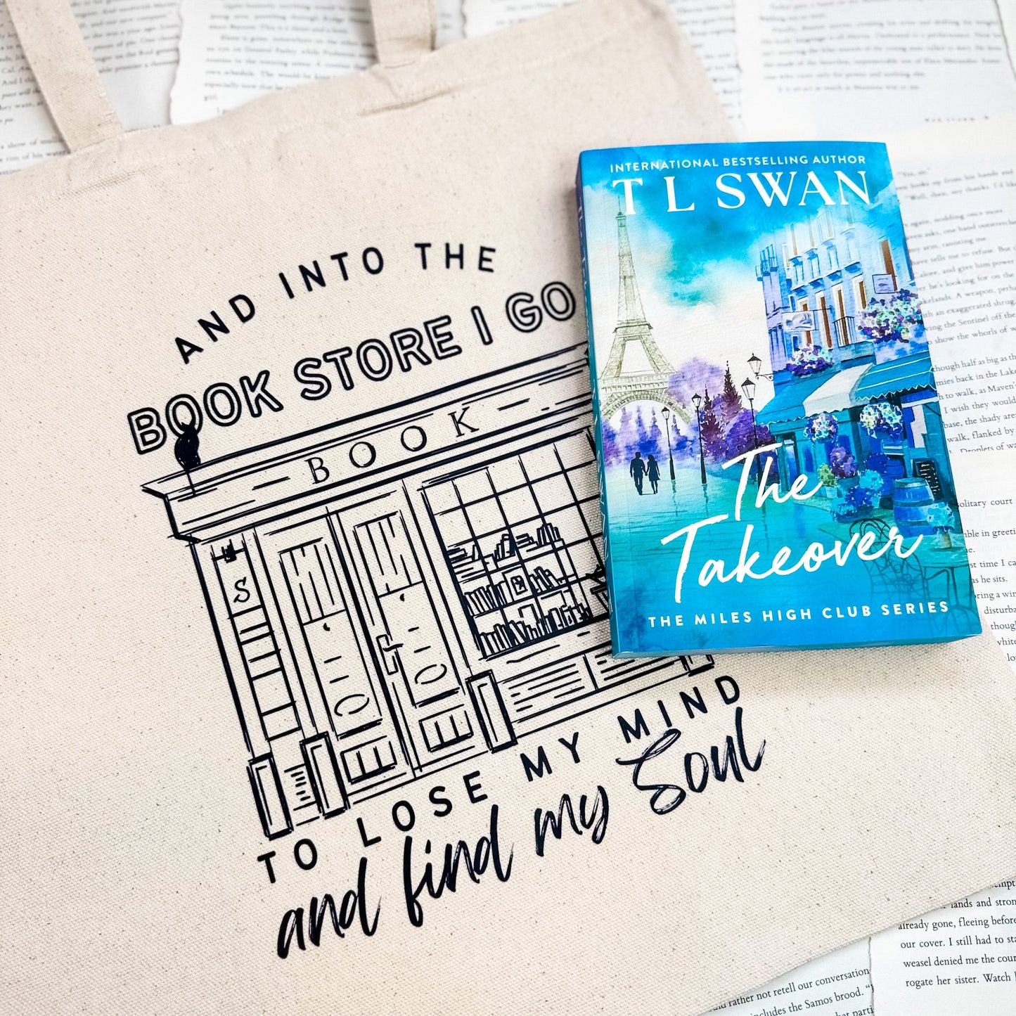 Into the Bookstore I Go Canvas Tote Bag for Book Lovers | Perfect for Bookstore Trips and Everyday Use