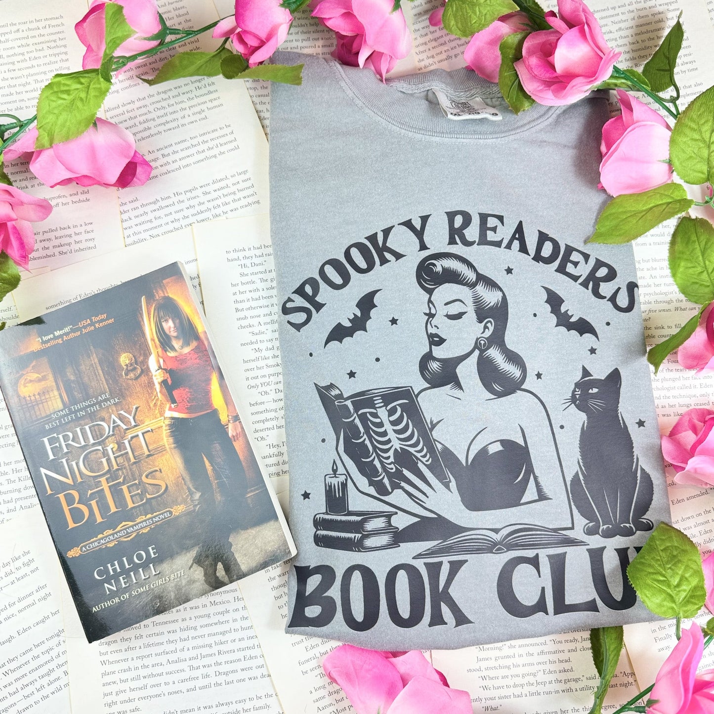 Spooky Readers Book Club Comfort Colors Shirt | Premium Heavyweight Halloween Bookish Tee for Readers