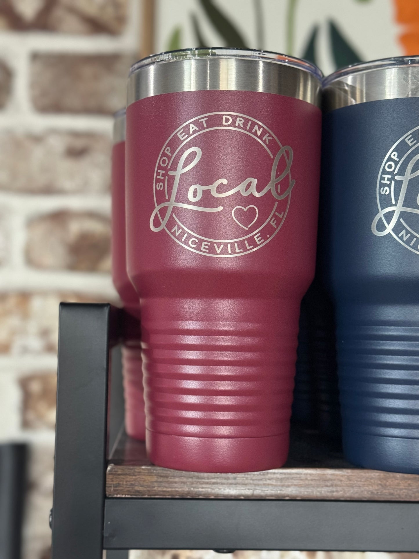 Local Shop Eat Drink Stainless Tumbler - Maroon 30oz