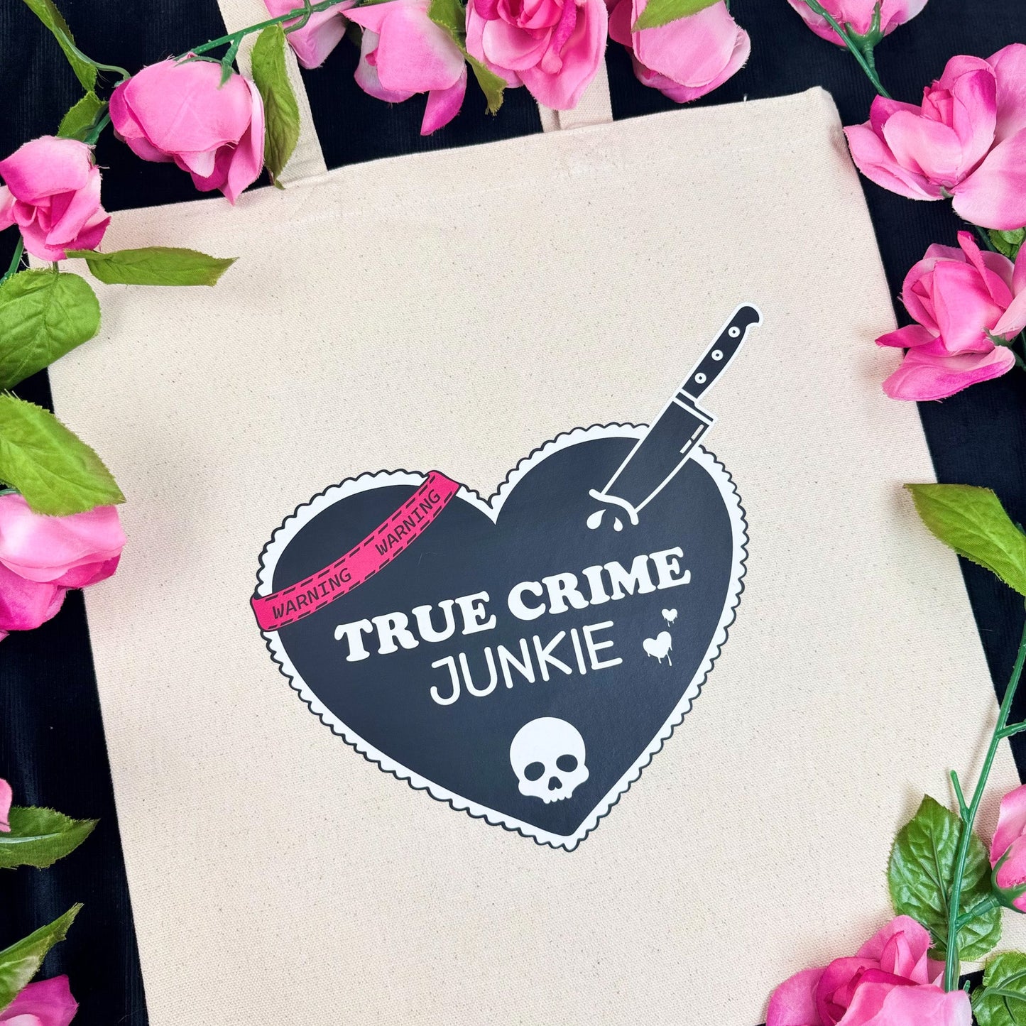 True Crime Junkie Canvas Tote Bag