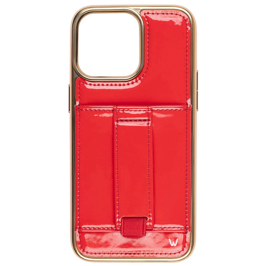 Red Radiance in Gold Patent Leather Phone Case with Wallet