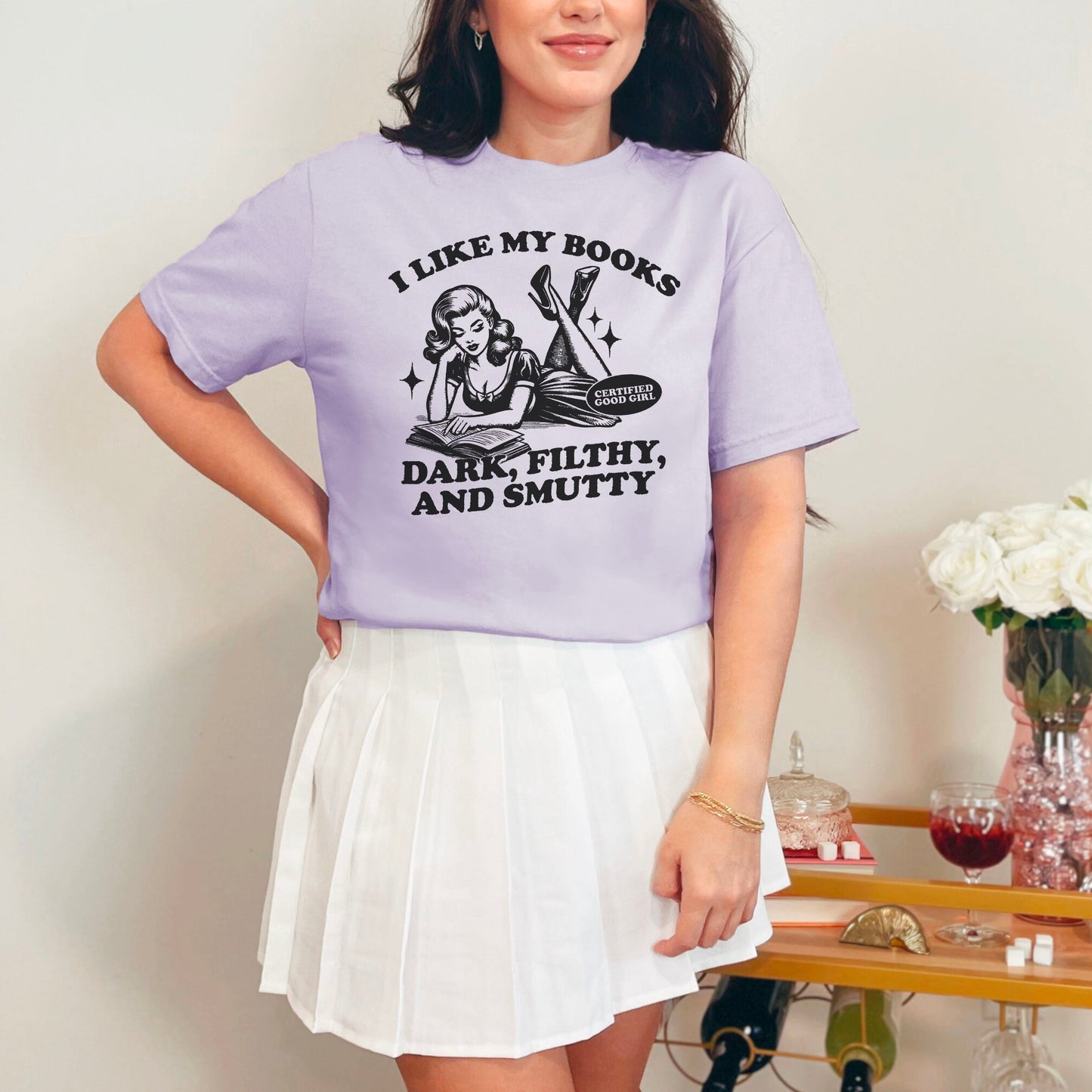 I Like My Books Dark, Filthy and Smutty Heavyweight Comfort Colors Shirt