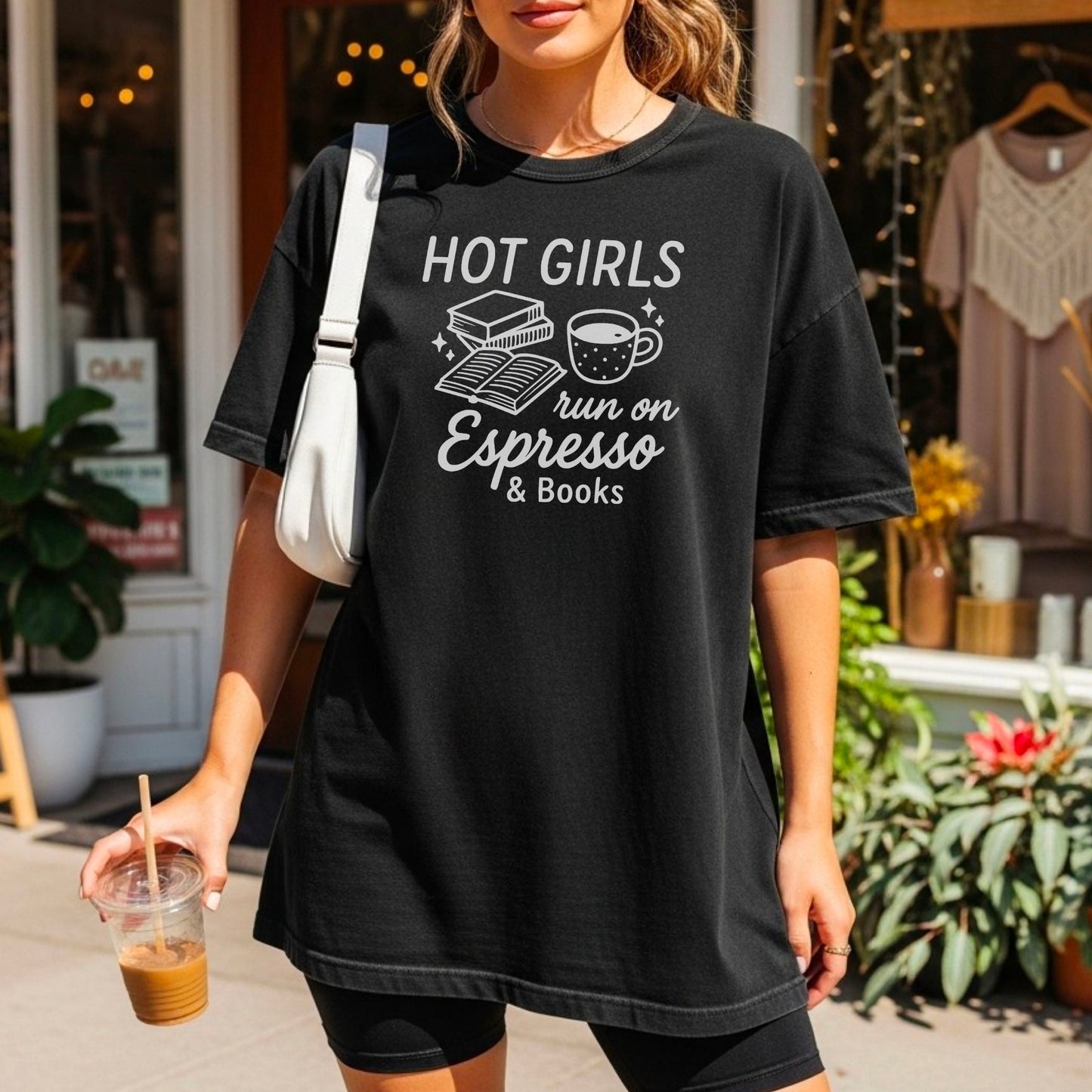 Hot Girls Run On Espresso And Books Heavyweight Comfort Colors Shirt