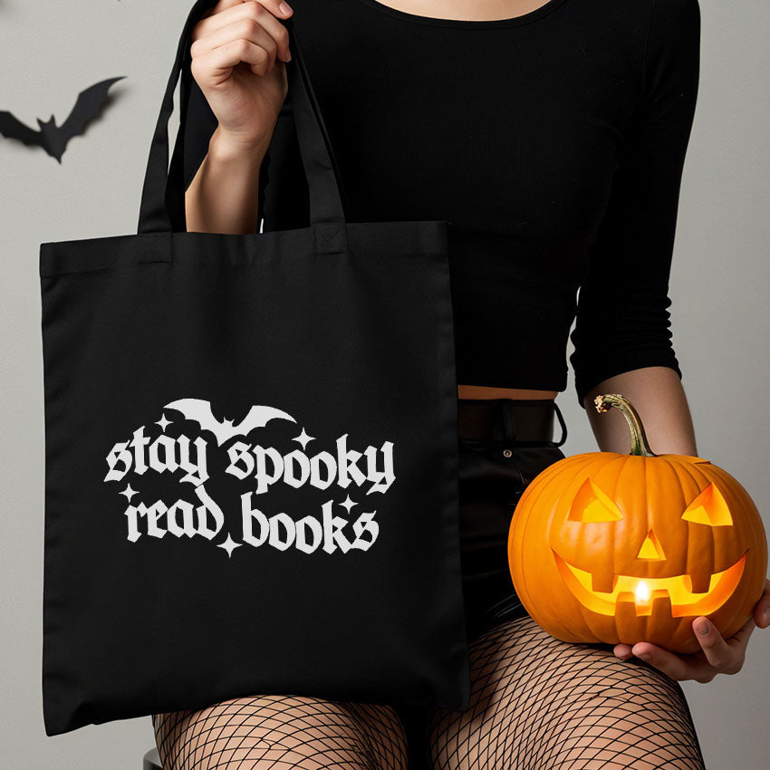 Stay Spooky Read Books Canvas Tote Bag