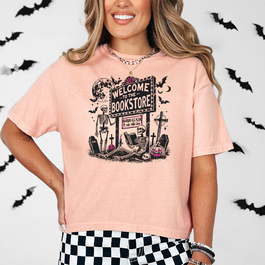 Welcome to the Bookstore Heavyweight Comfort Colors Boxy Cropped Tee