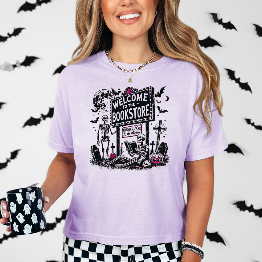 Welcome to the Bookstore Heavyweight Comfort Colors Boxy Cropped Tee