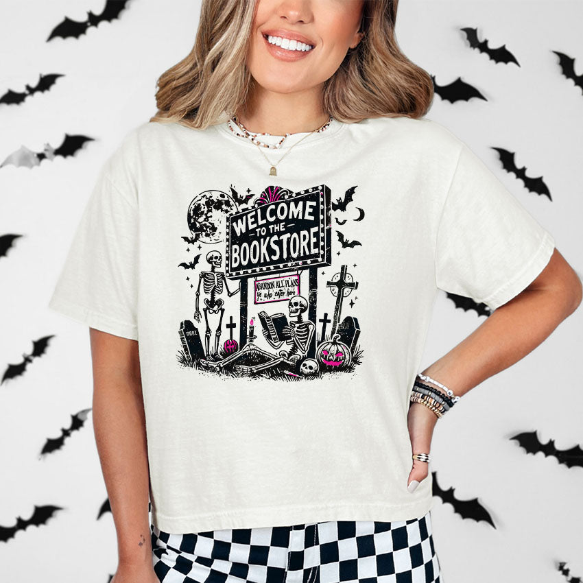 Welcome to the Bookstore Heavyweight Comfort Colors Boxy Cropped Tee