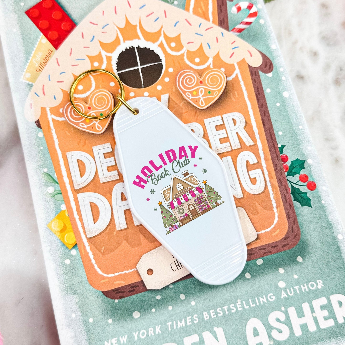 Holiday Book Club Retro Motel Keychain