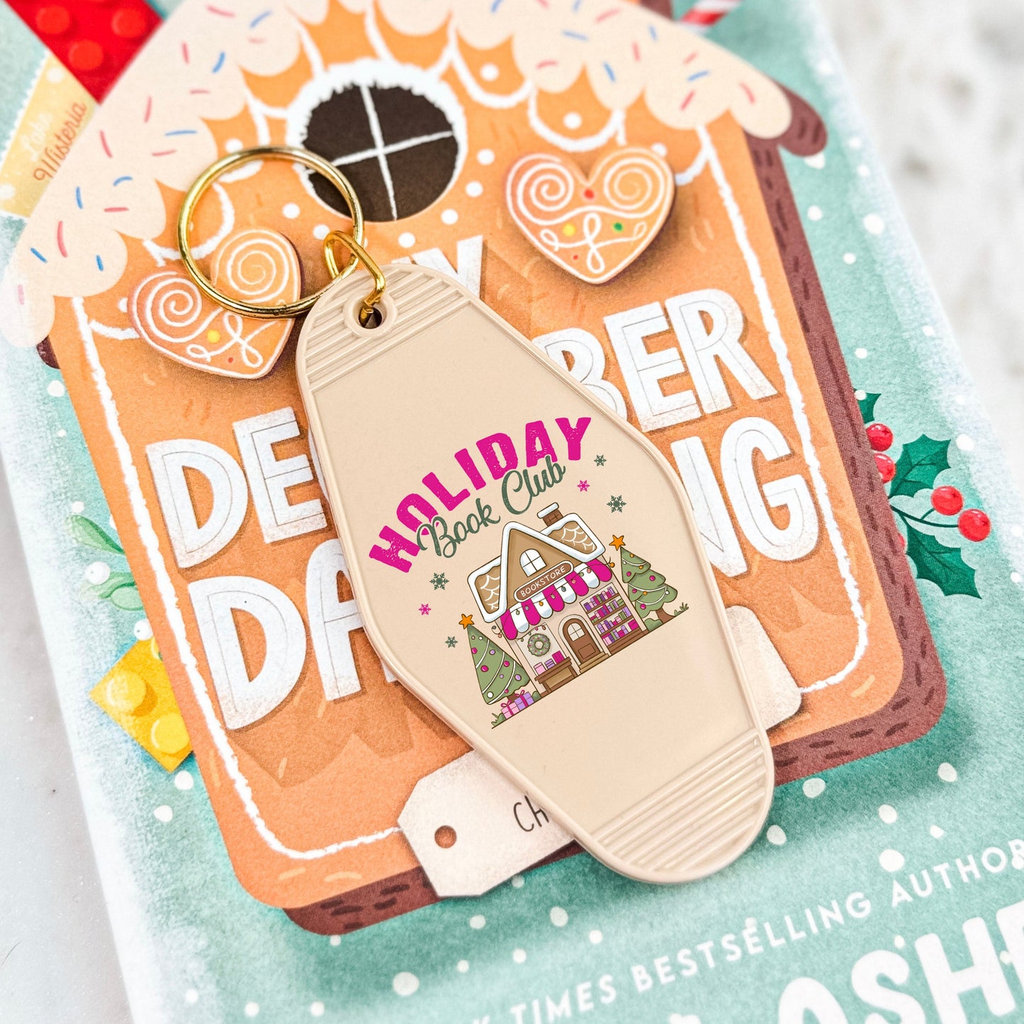 Holiday Book Club Retro Motel Keychain
