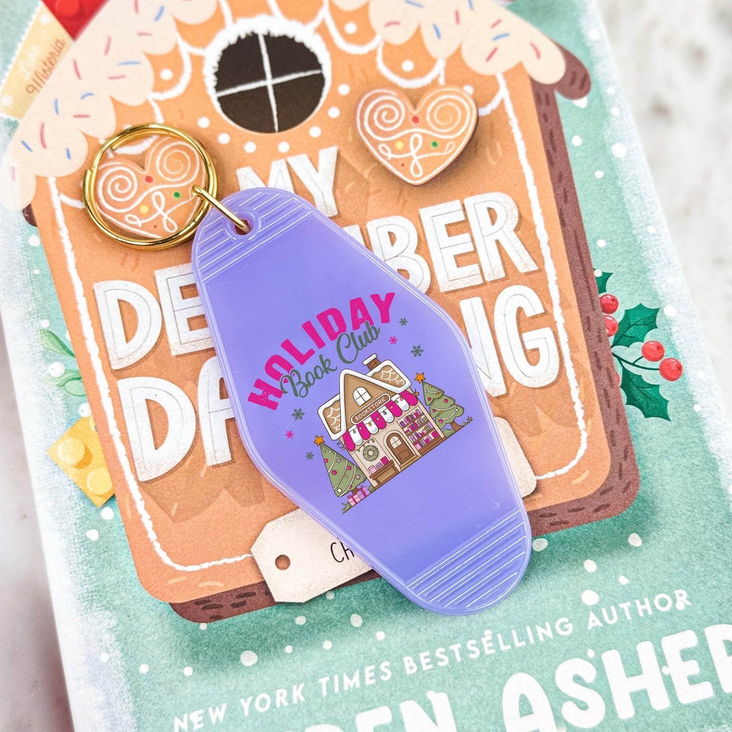 Holiday Book Club Retro Motel Keychain