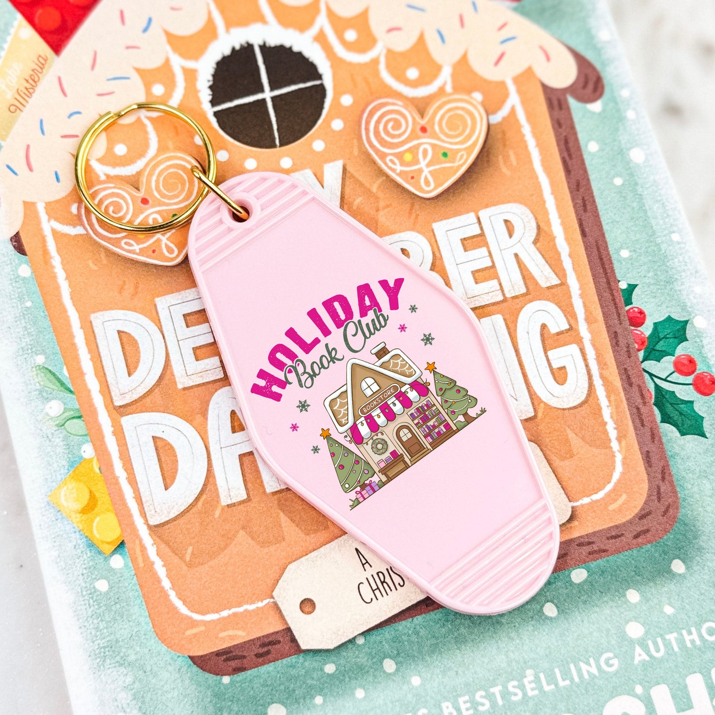 Holiday Book Club Retro Motel Keychain