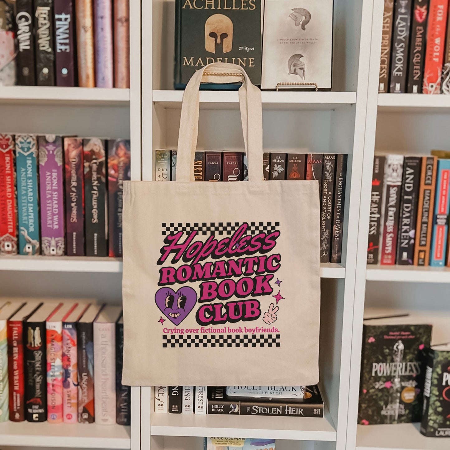 Hopeless Romantic Book Club Canvas Tote Bag