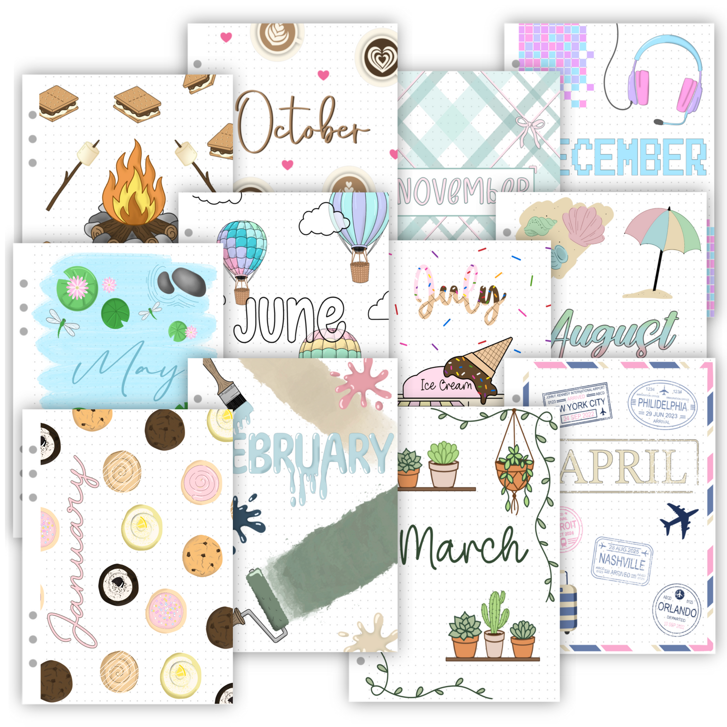 Premade Bullet Journal Spreads | 2026 Full Year