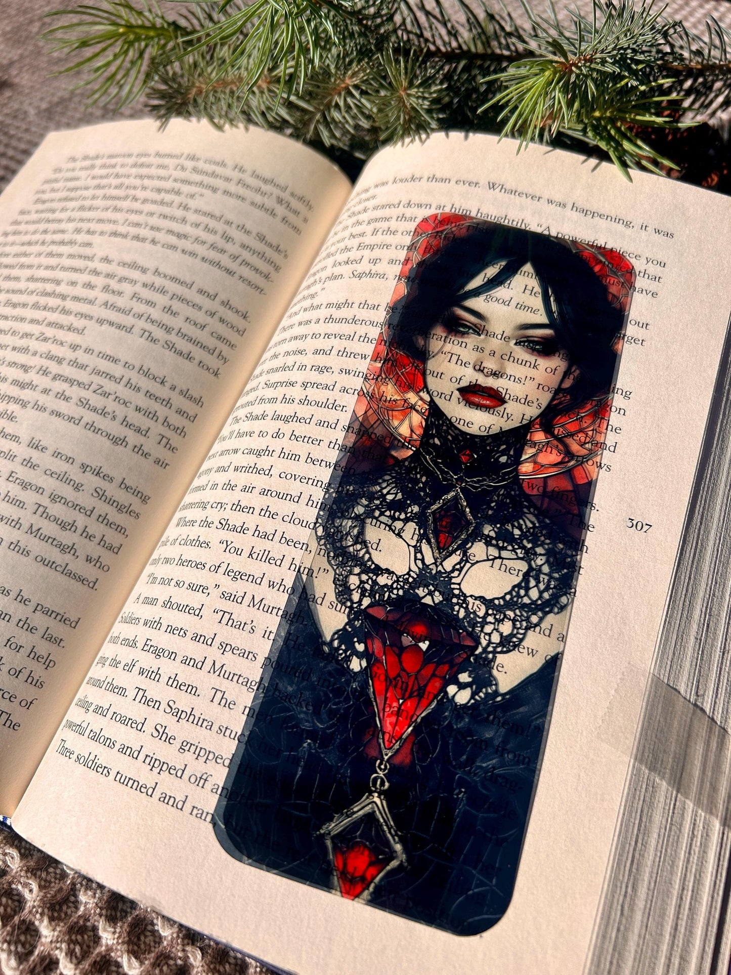 Gothic Lady Bookmark – Dark Victorian Vampire Bookmark for Book Lovers, Gothic Fantasy Gift, Mysterious Page Marker, Elegant Horror Art