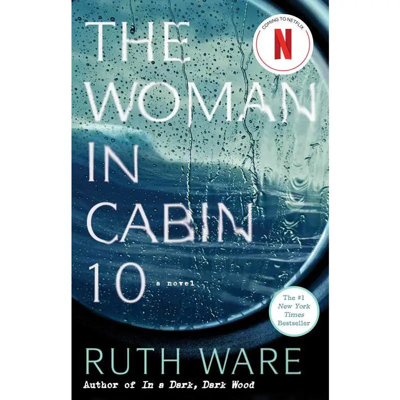 Book cover of 'The Woman in Cabin 10' by Ruth Ware with a Netflix logo.